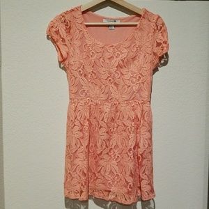 Coral lace dress